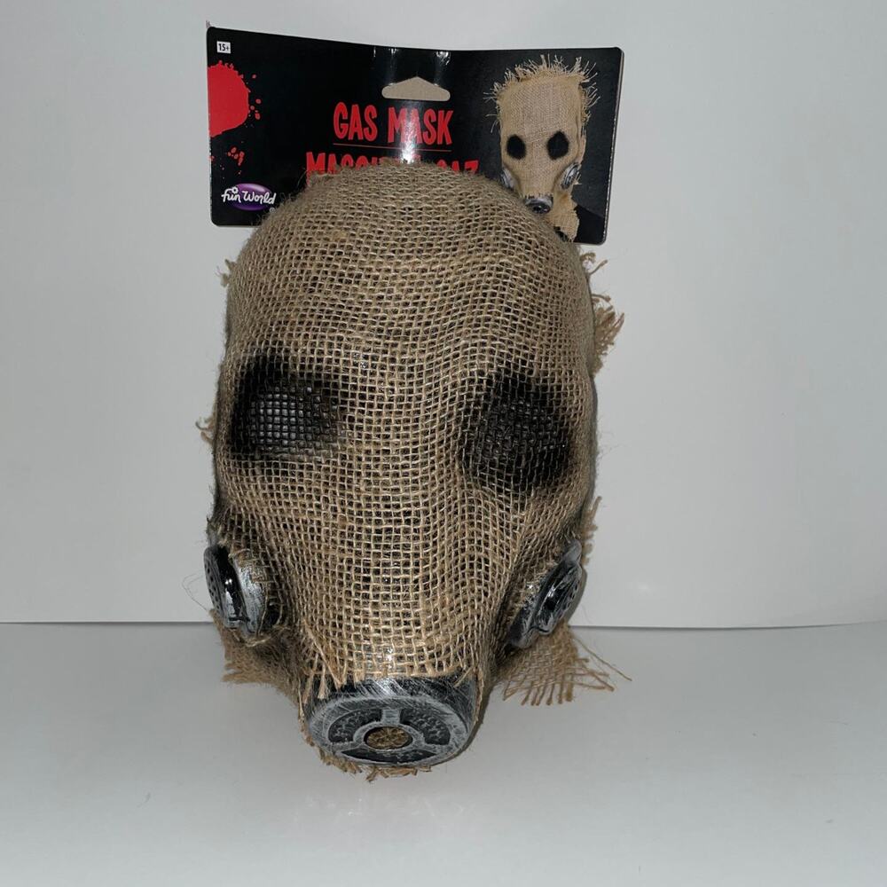 BURLAP STEAMPUNK BIOHAZARD PURGE GAS MASK FACE MASK HALLOWEEN COSTUME NEW